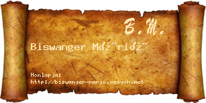 Biswanger Márió névjegykártya